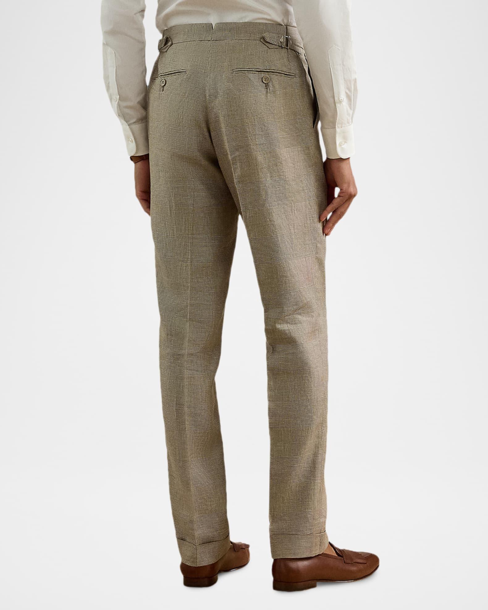 Men's Glen Plaid Flat-Front Trousers Product Image