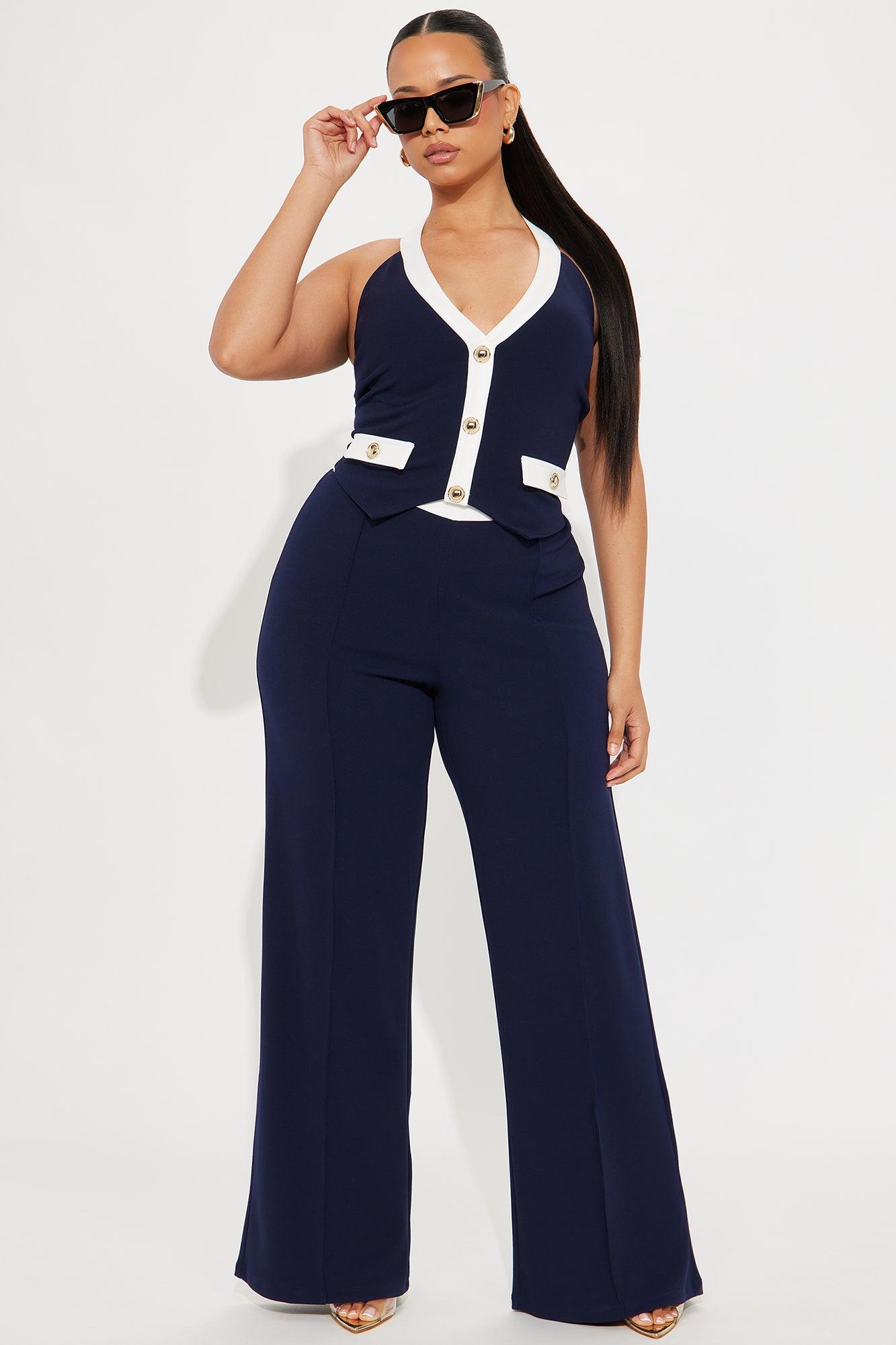 The Viola Vest And Pant Set - Navy/combo Product Image