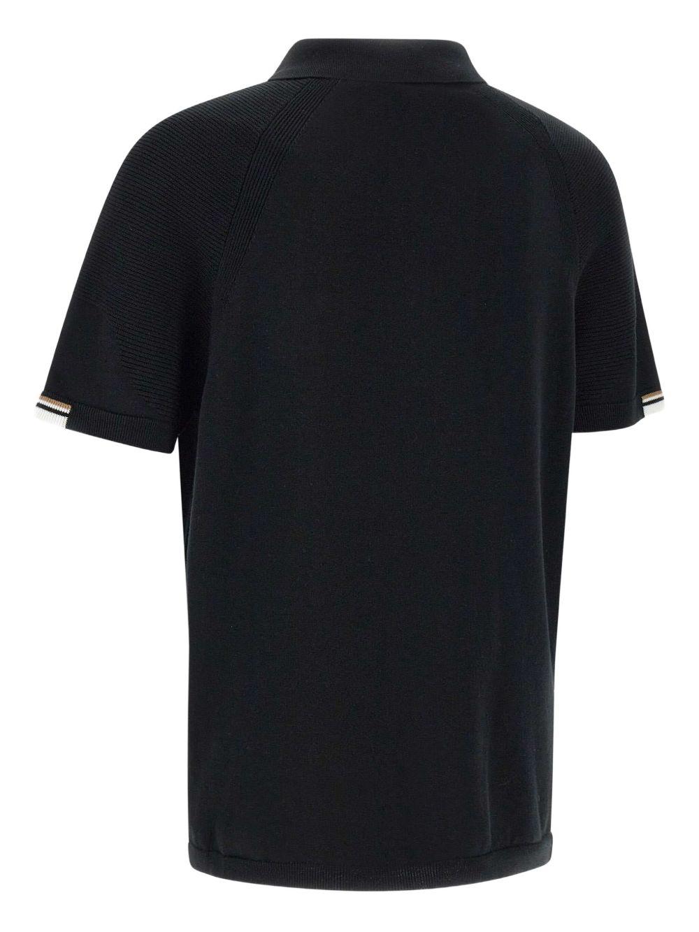 zip-neck polo shirt Product Image