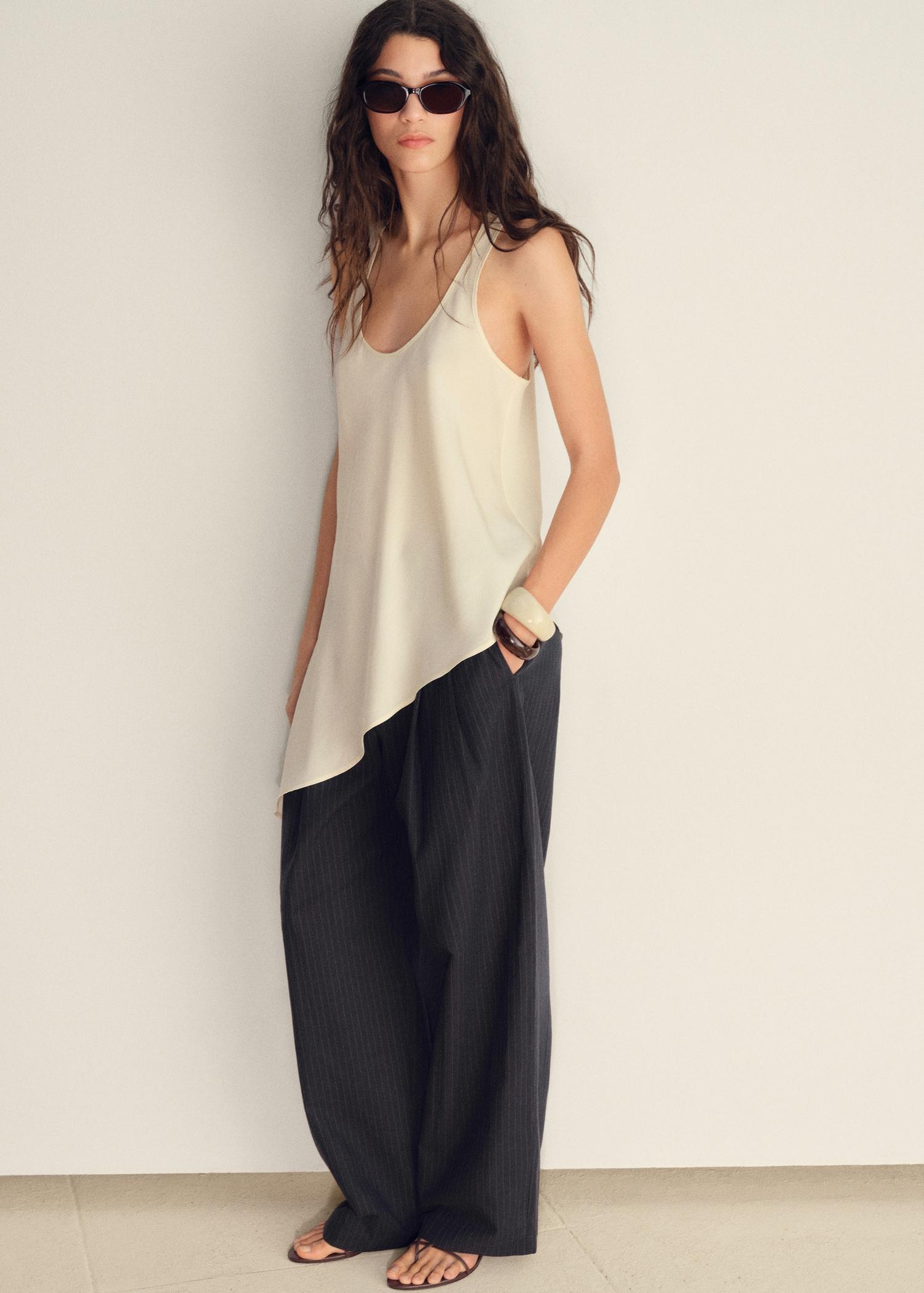 Straight-fit linen-blend suit pants - Women | MANGO USA Product Image