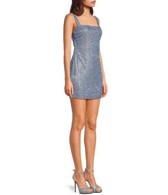 City Vibe Stone Straight Neck Bodycon Dress Product Image