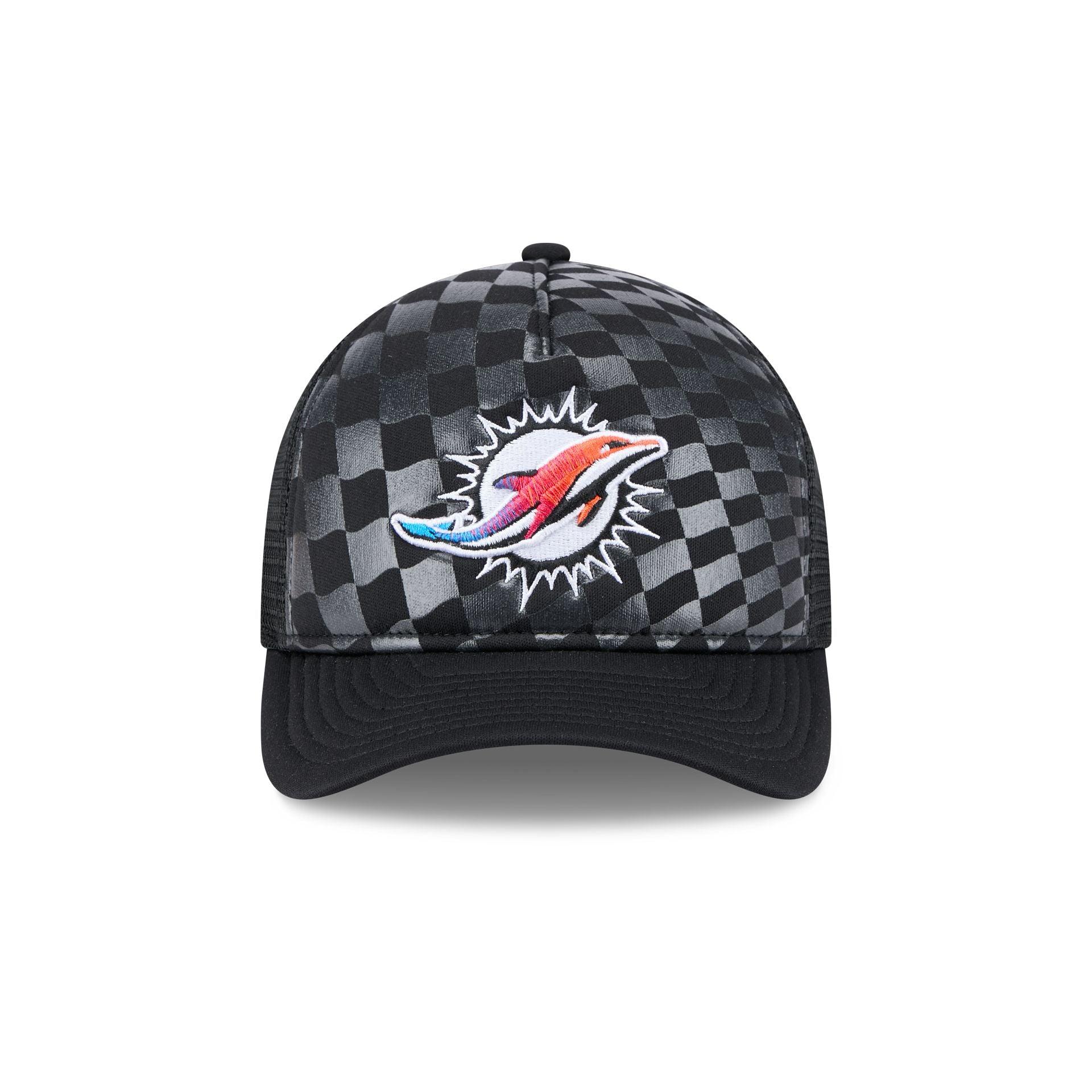 Miami Dolphins Gradient Raceway 9FORTY M-Crown A-Frame Trucker Hat Male Product Image