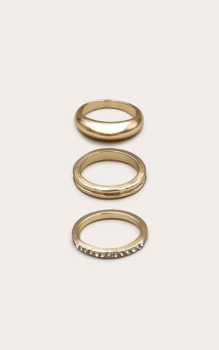 Gold Diamante Ridge Assorted Multipack Rings Product Image