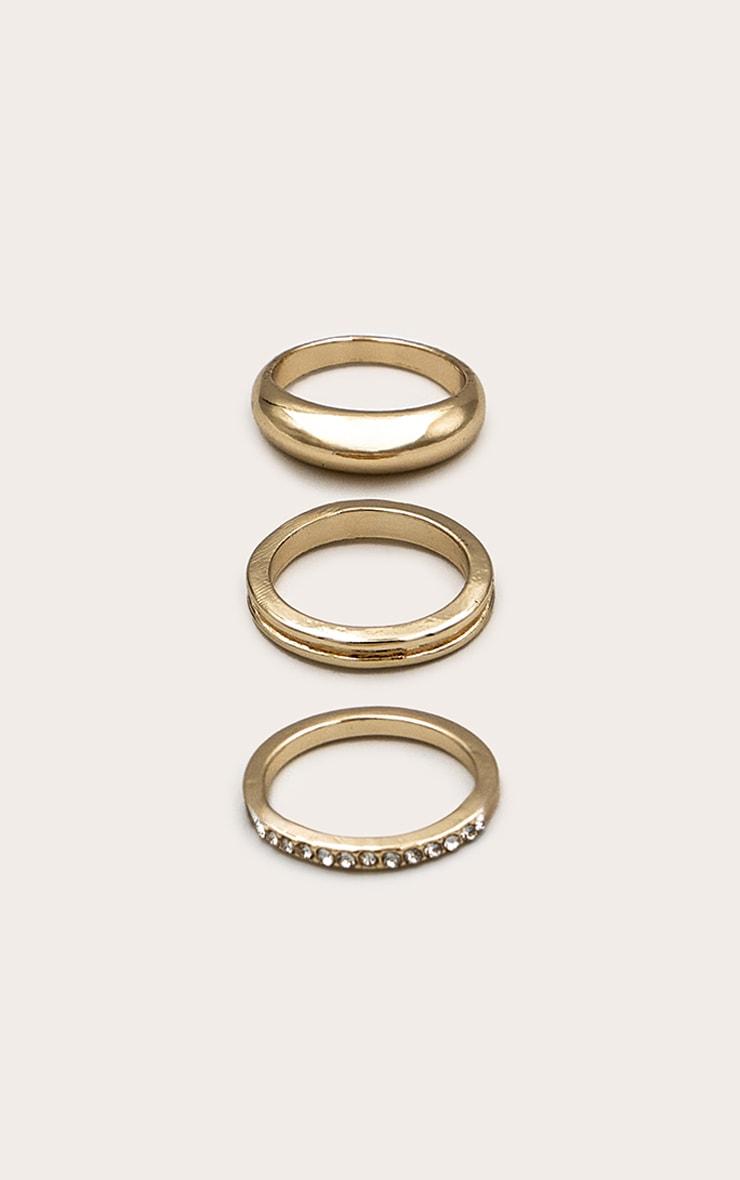 Gold Diamante Ridge Assorted Multipack Rings Product Image