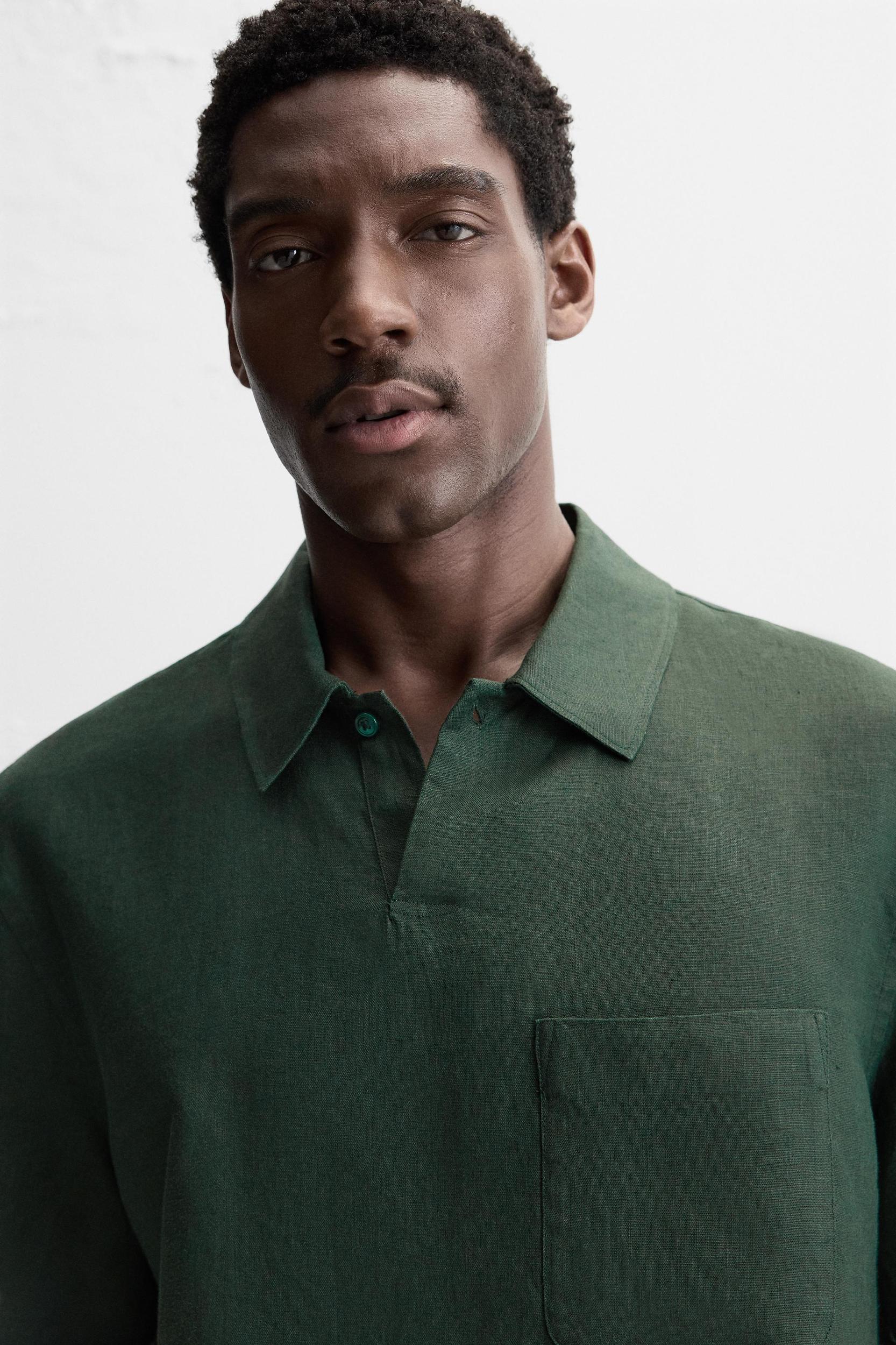 100% LINEN POLO SHIRT Product Image