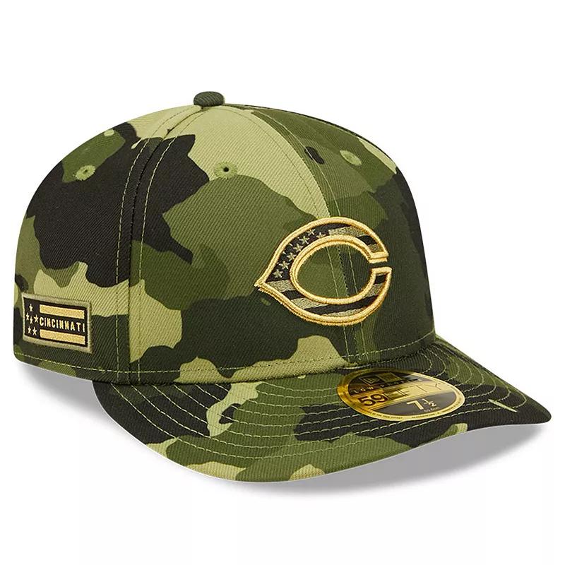 Men's New Era Camo Cincinnati Reds 2022 Armed Forces Day On-Field Low Profile 59FIFTY, Size: 6 7/8, Red Green Product Image