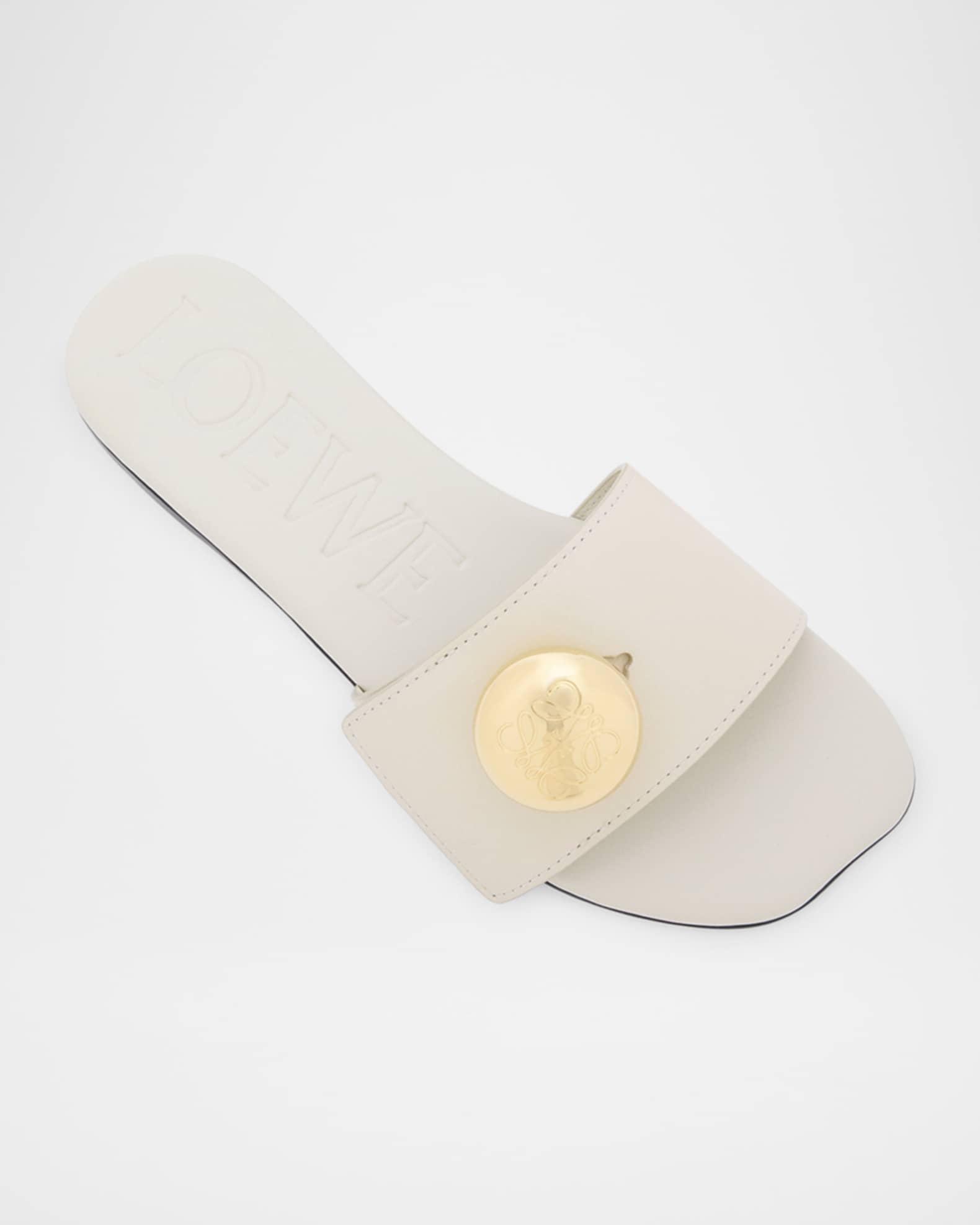 Pebble Leather Slide Sandals Product Image