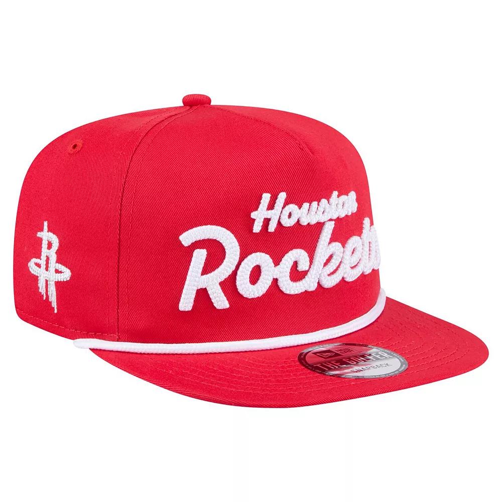 Men's New Era Red Houston Rockets Team Text Golfer Snapback Hat Product Image