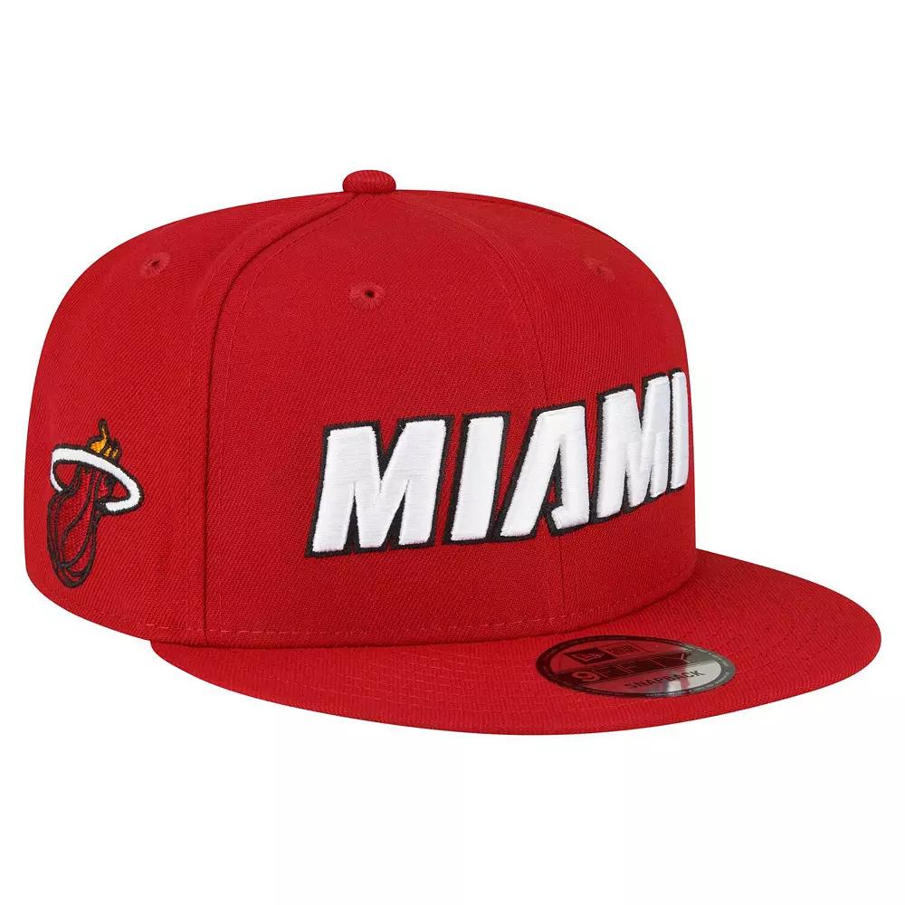 Men's New Era Red Miami Heat Jersey Hook Statement Edition 9FIFTY Snapback Hat Product Image