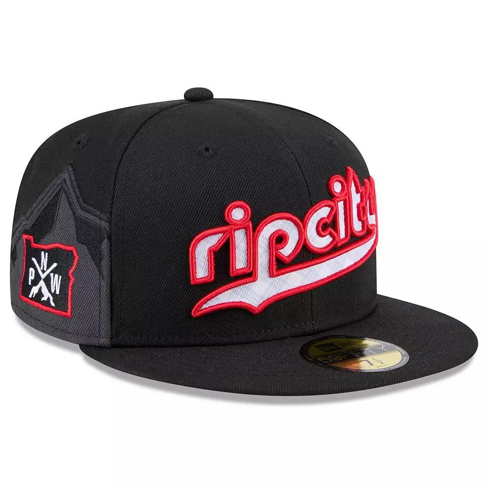 Men's New Era Black Portland Trail Blazers 2024/25 City Edition 59FIFTY Fitted Hat,  Product Image