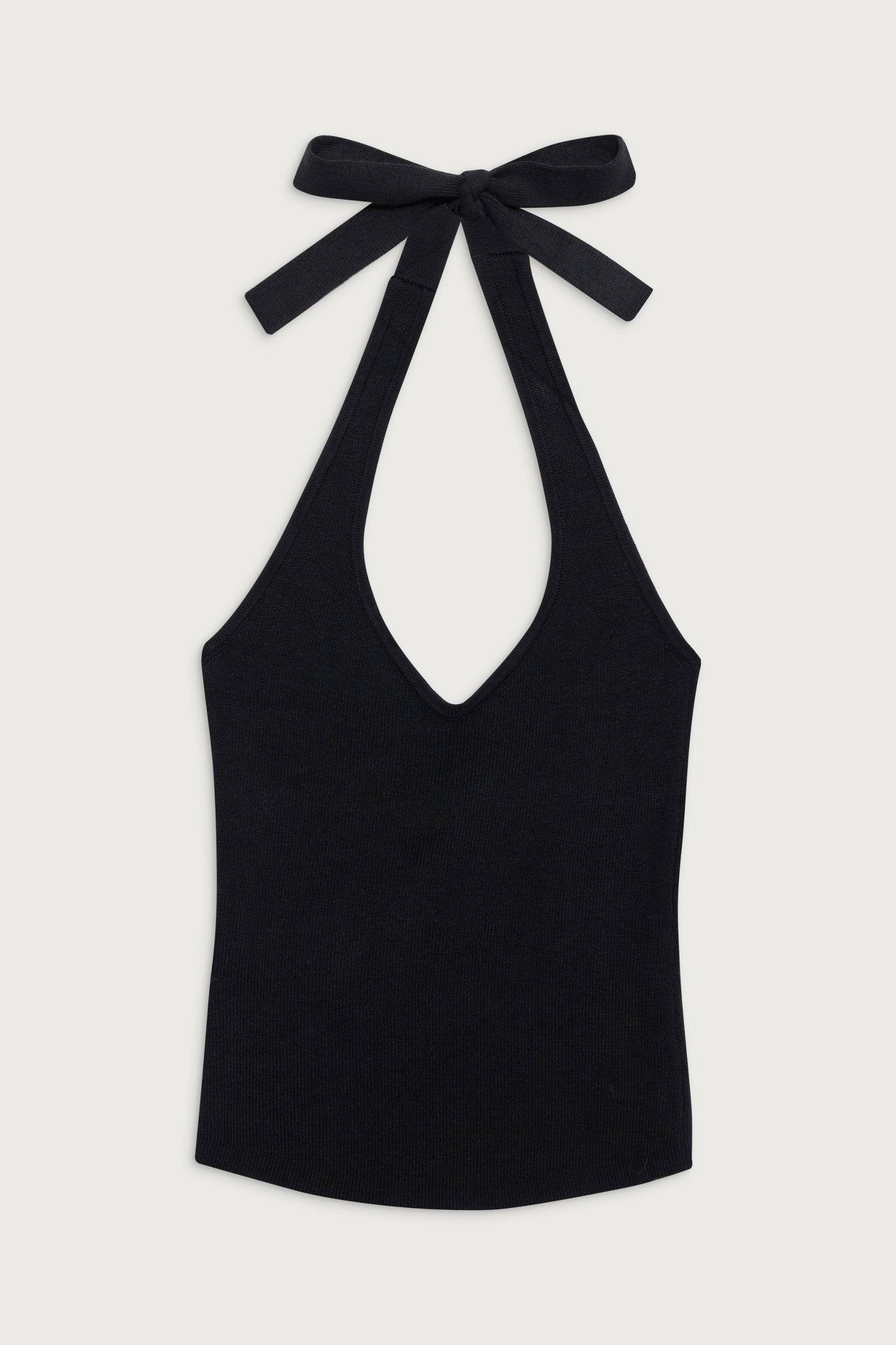 Marialla Knit Halter Top - Black Product Image