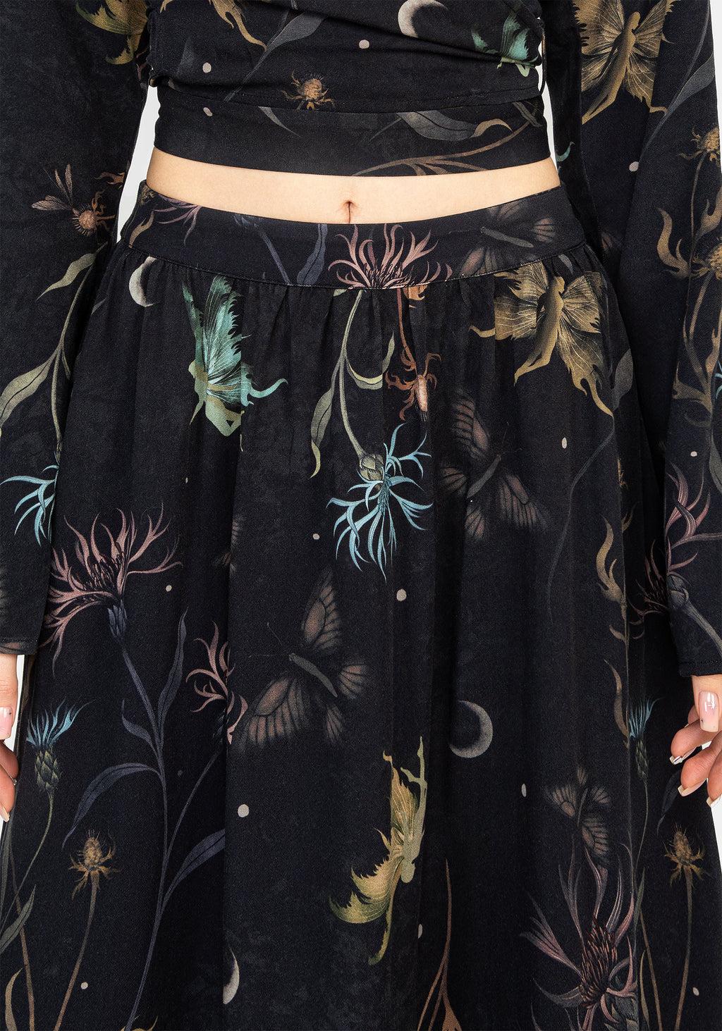 Rosanella Floral Print Midi Skirt Product Image