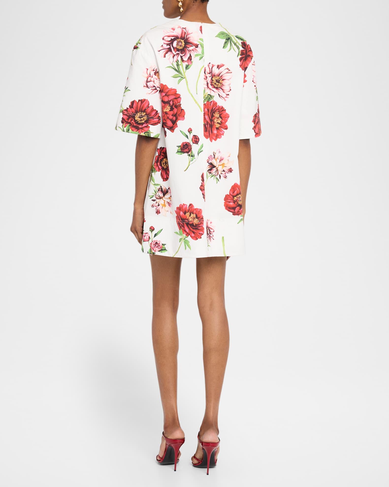 Peony Printed Poplin Shift Dress Product Image