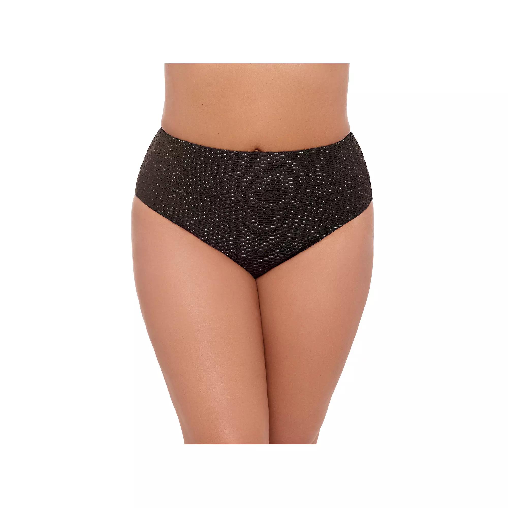 Women’s S3 Swim Smoothing Grid Texture Ultra Banded High Waist Bottoms, Women's,  Product Image