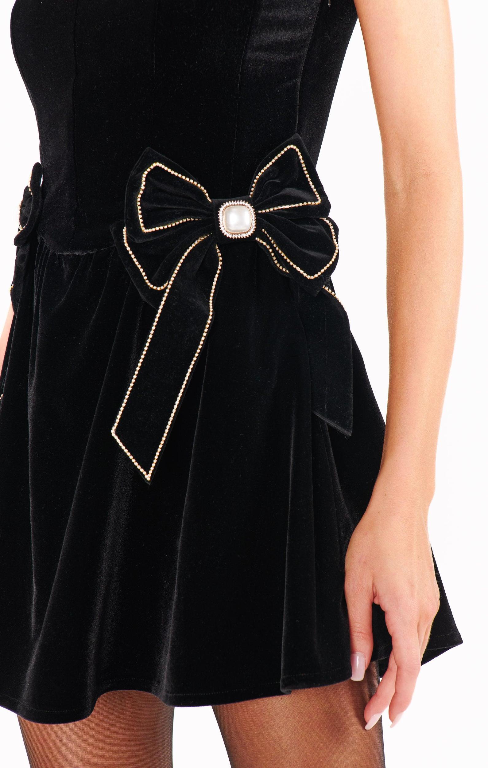 Ricci Skort Dress ~ Black Velvet Product Image