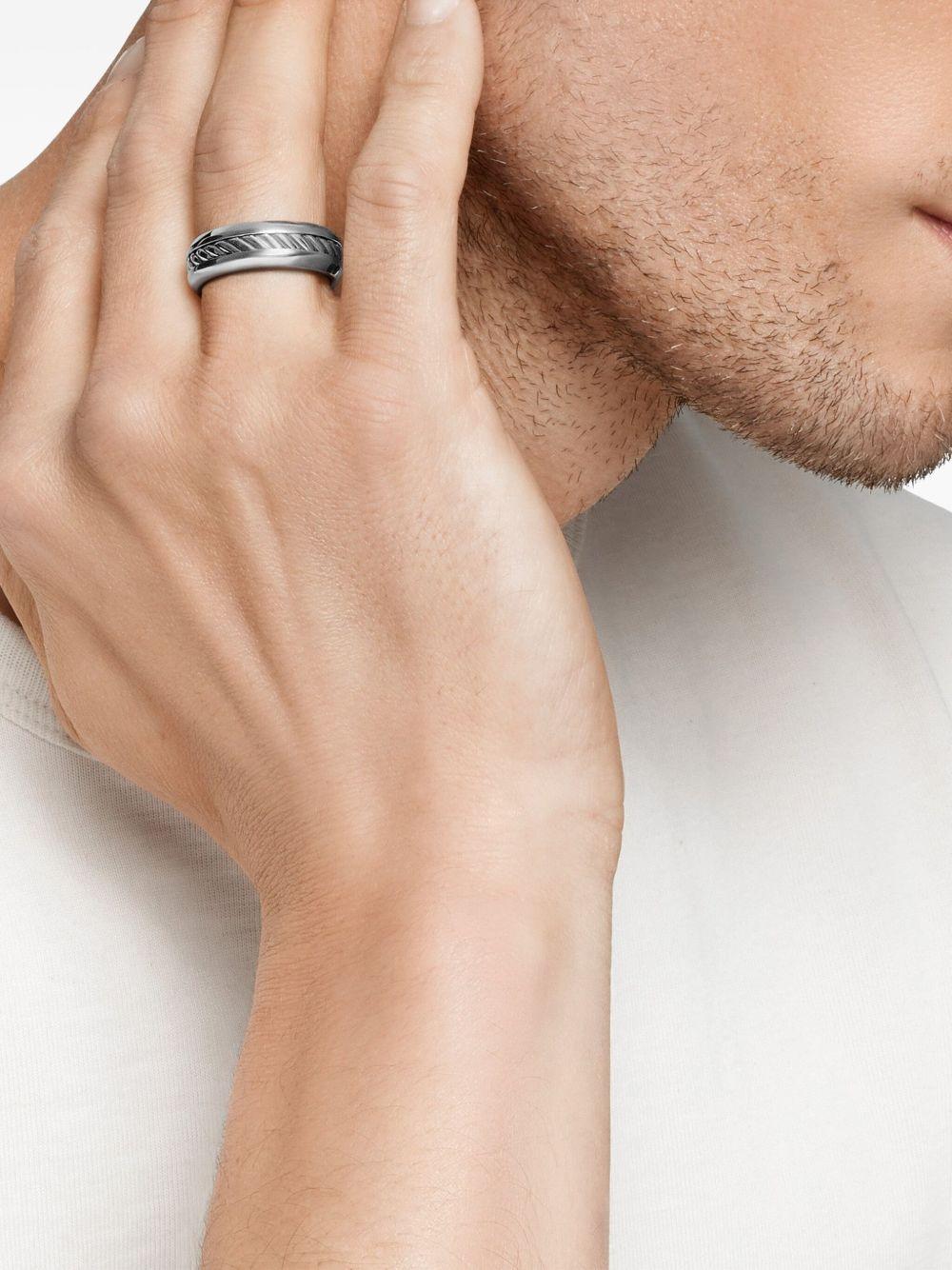 sterling silver Cable Inset band ring (8mm) Product Image