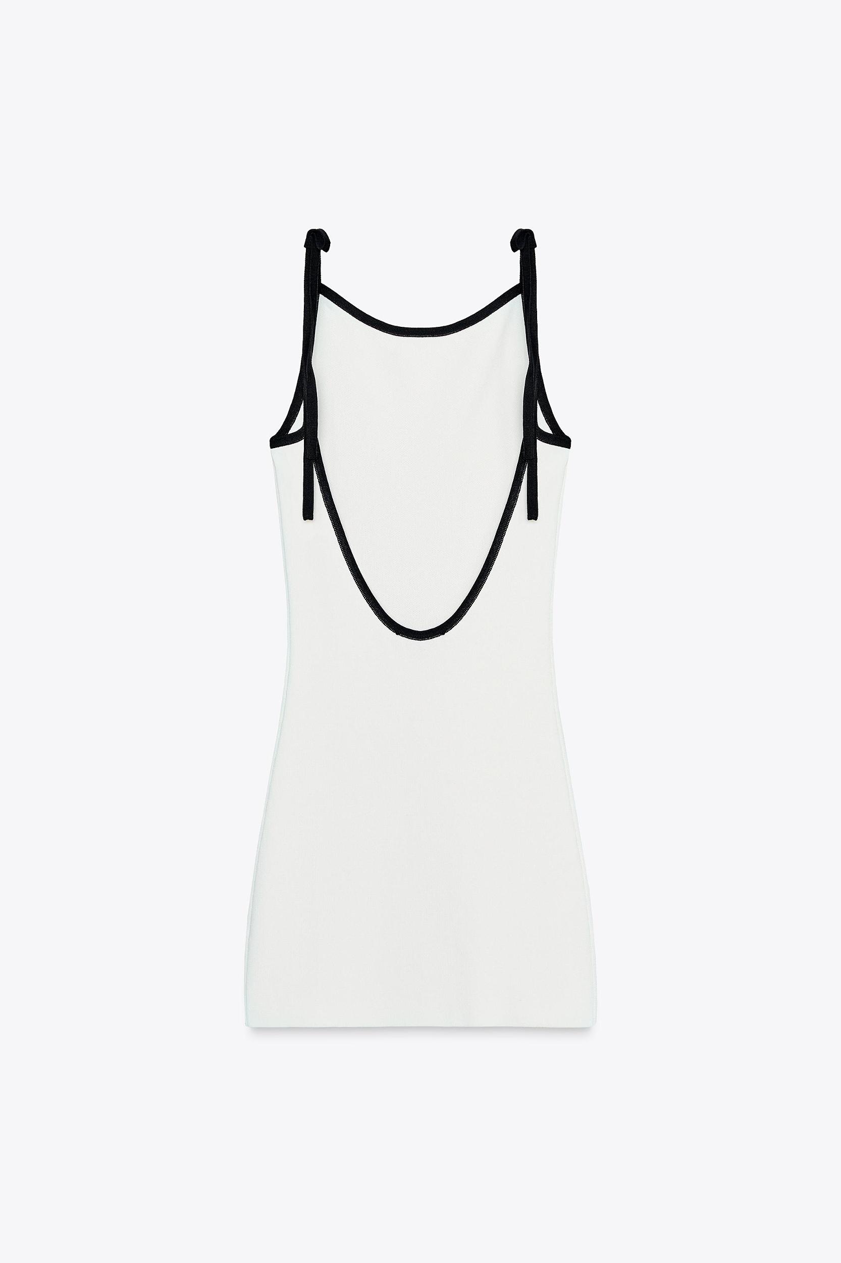 CONTRAST TIE KNIT MINI DRESS Product Image