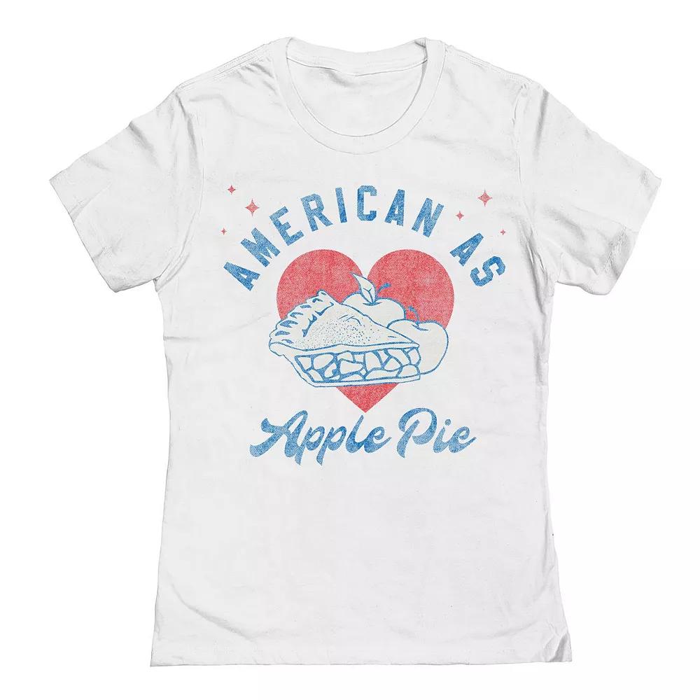 Junior's Grayson Threads The Label American As Apple Pie Heart Graphic Tee, Women's,  Product Image