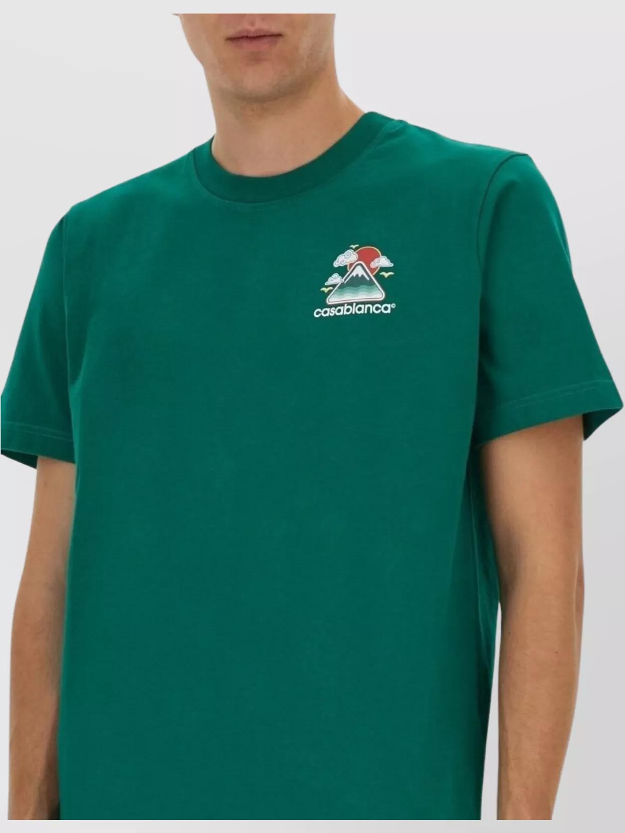 CASABLANCA Mens Montagne Ondulee Brand-print Cotton-jersey T-shirt In Green Product Image