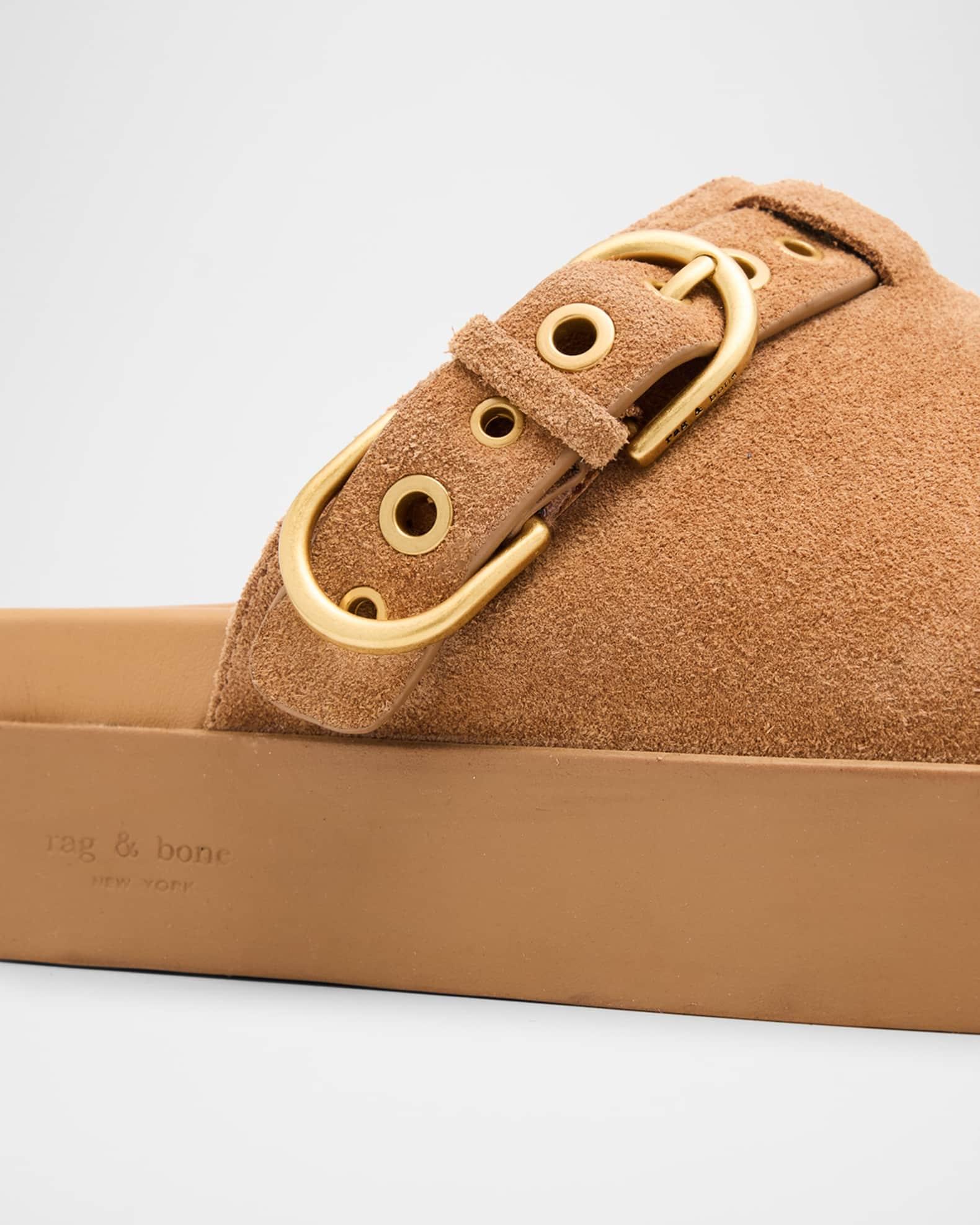 Geo Suede Buckle Platform Mules Product Image