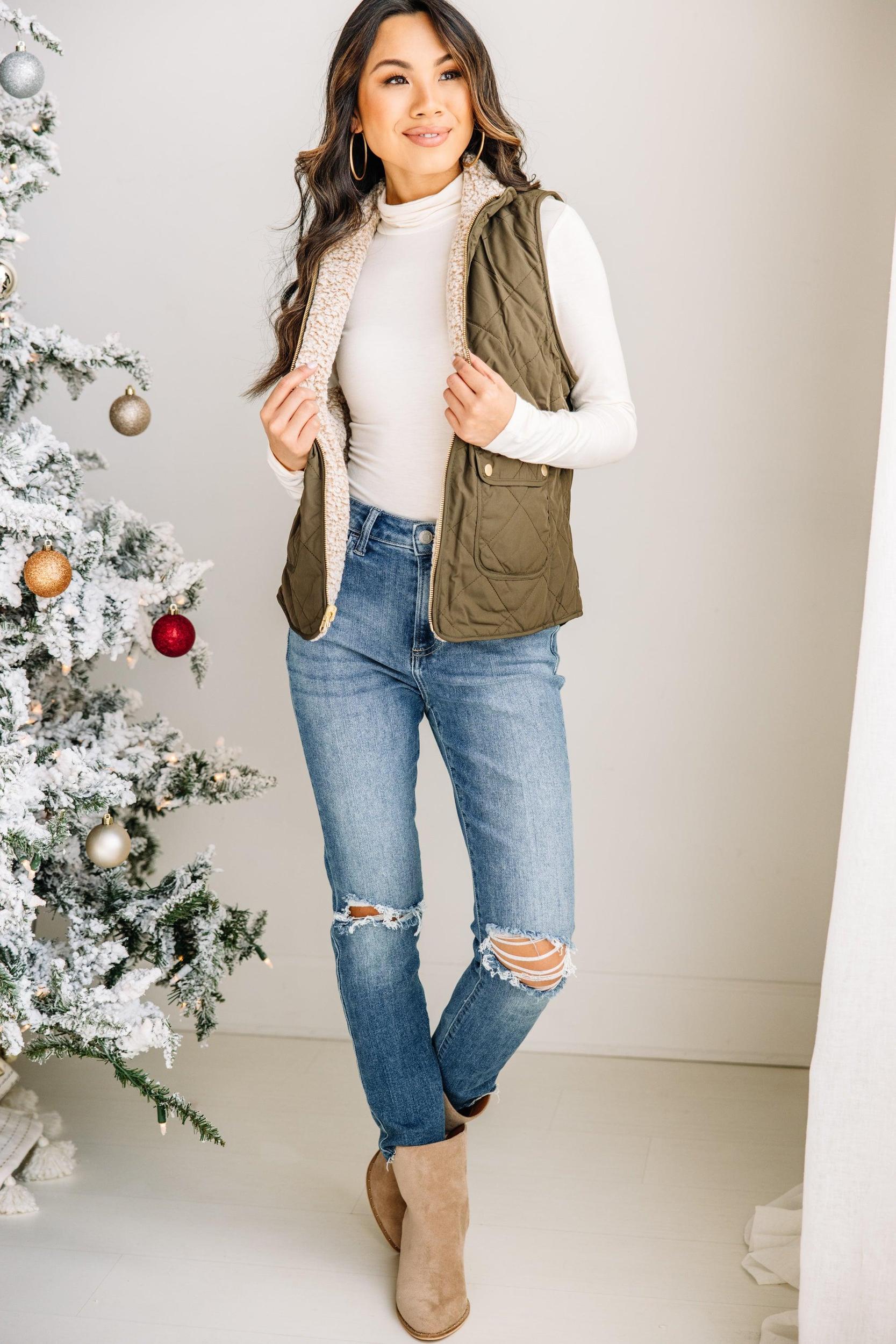 Just Imagine Olive Green Reversible Vest Female Product Image
