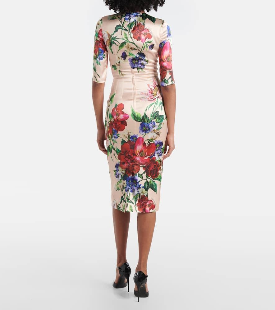 DOLCE & GABBANA Women Flower Print Midi Dress In Neutral Product Image