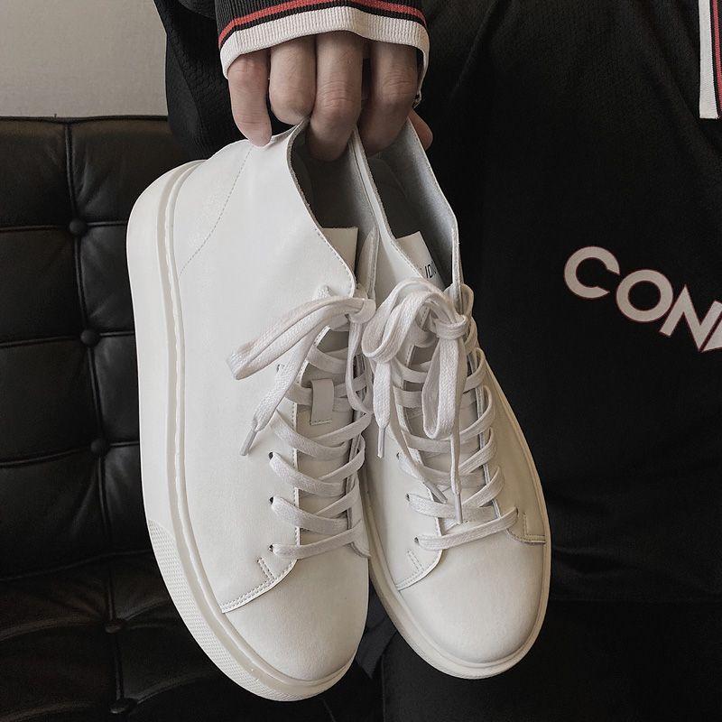 Faux Leather Lace-Up Platform Shoes Product Image