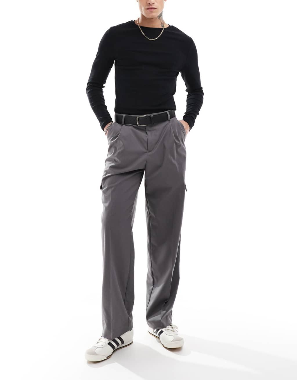 ASOS DESIGN essential muscle fit long sleeve ribbed T-shirt in black | ASOS Product Image