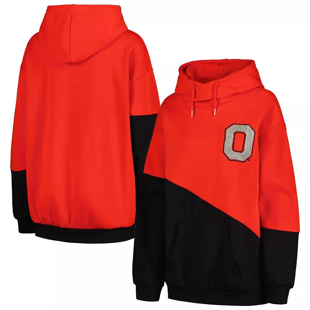 Women's Gameday Couture Scarlet/Black Ohio State Buckeyes Matchmaker Diagonal Cowl Pullover Hoodie, Size: Small, Red Product Image