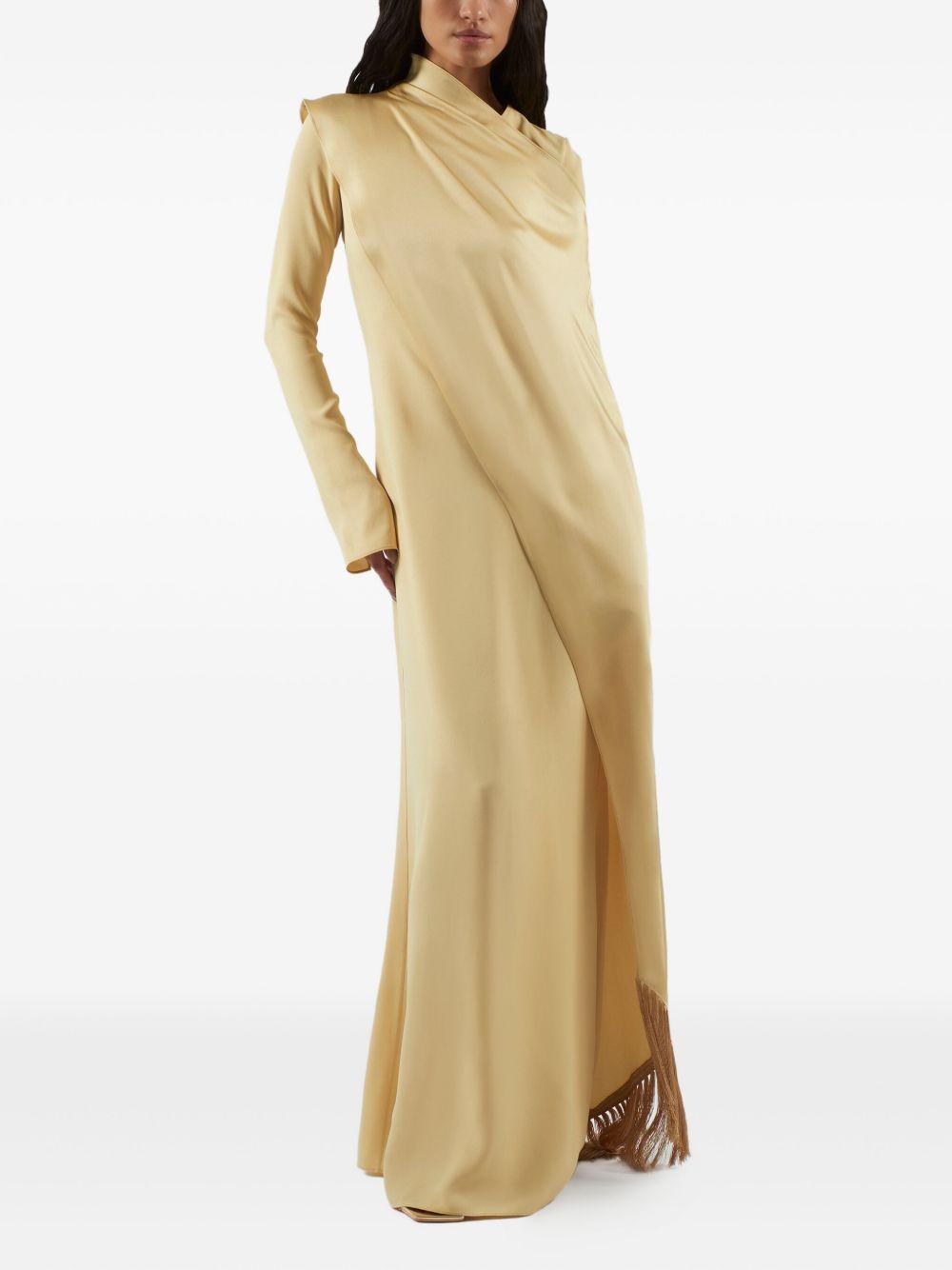 Mounia draped fringe maxi dress Product Image