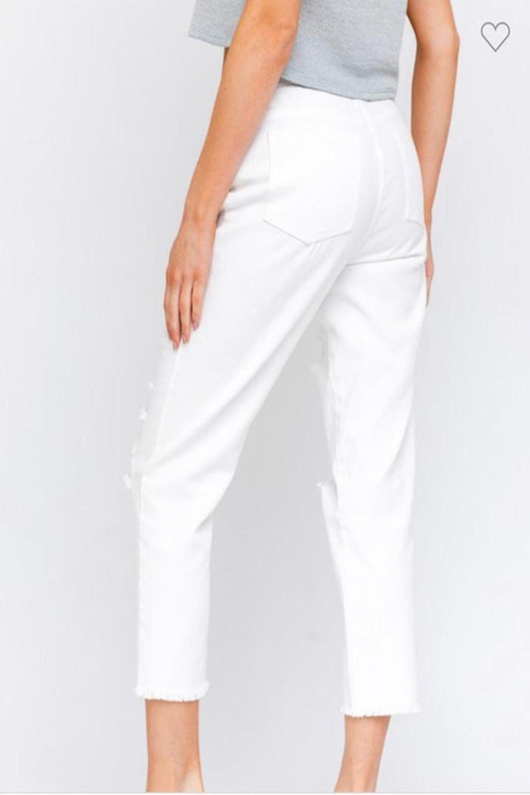 White Distressed Jeans Product Image
