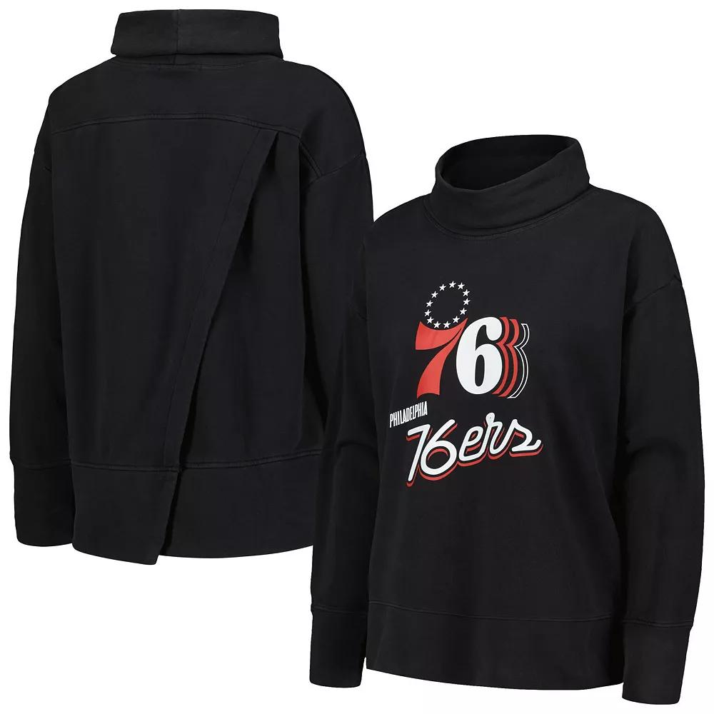 Women's Levelwear Black Philadelphia 76ers Sunset Pullover Sweatshirt, Size: Medium, 76r Black Product Image