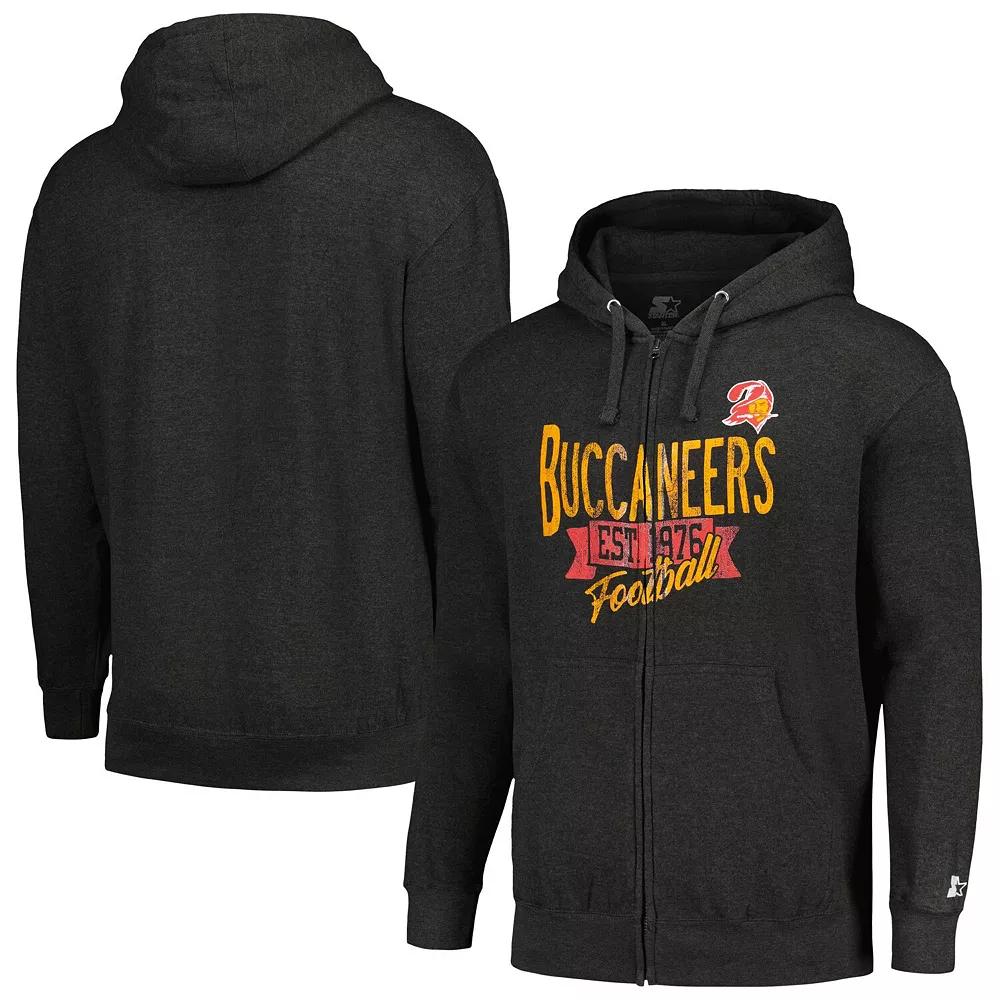 Men's Starter Charcoal Tampa Bay Buccaneers Gridiron Classics Post Season Full-Zip Hoodie,  Product Image