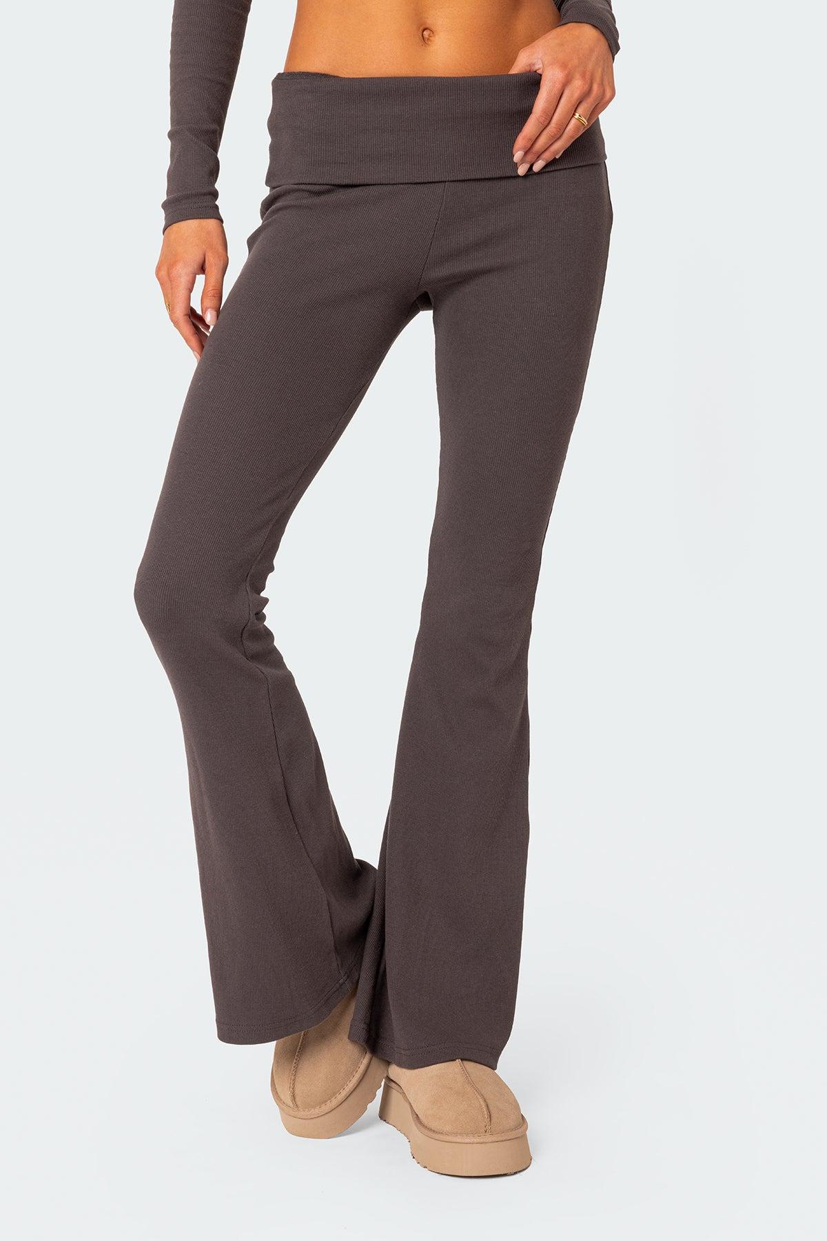 Coffee Break Ribbed Flare Leggings Product Image