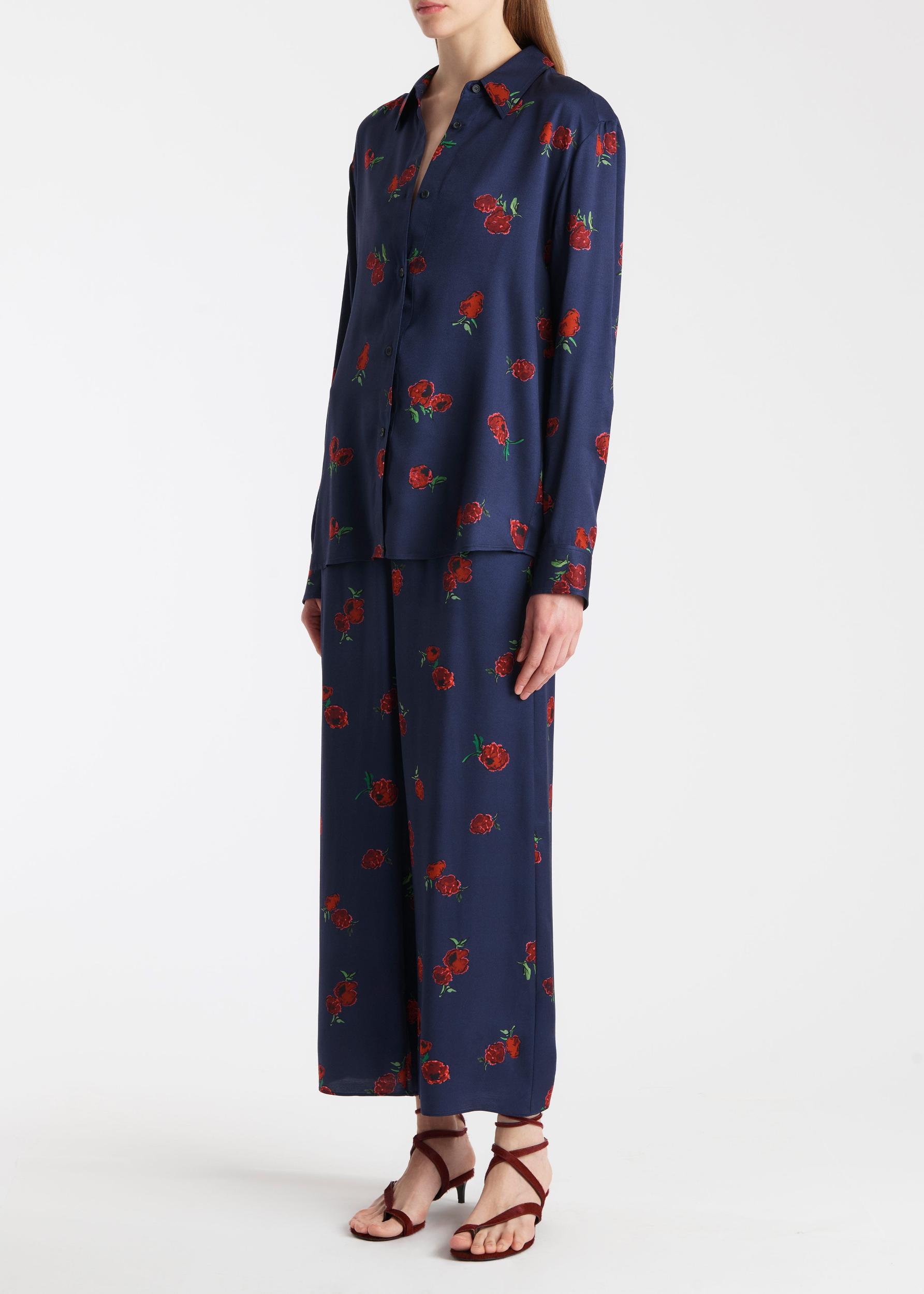 Mindy Pant in Amethyst with Raspberry Print Product Image