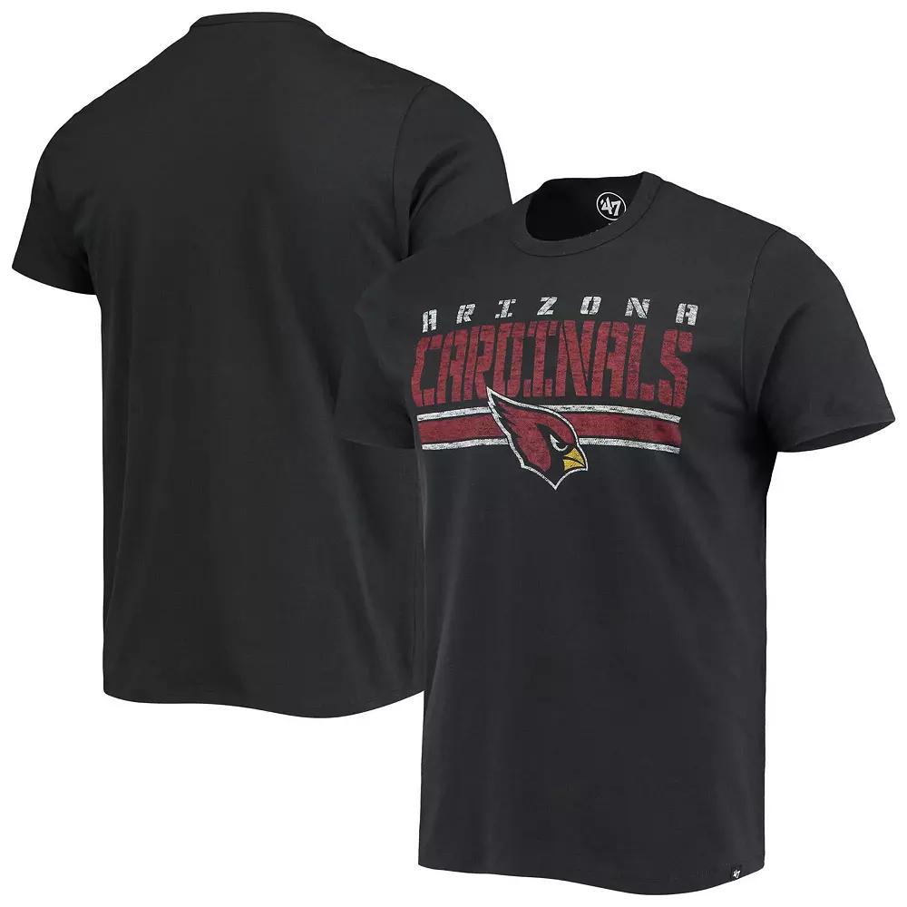Men's '47 Black Arizona Cardinals Team Stripe T-Shirt,  Product Image