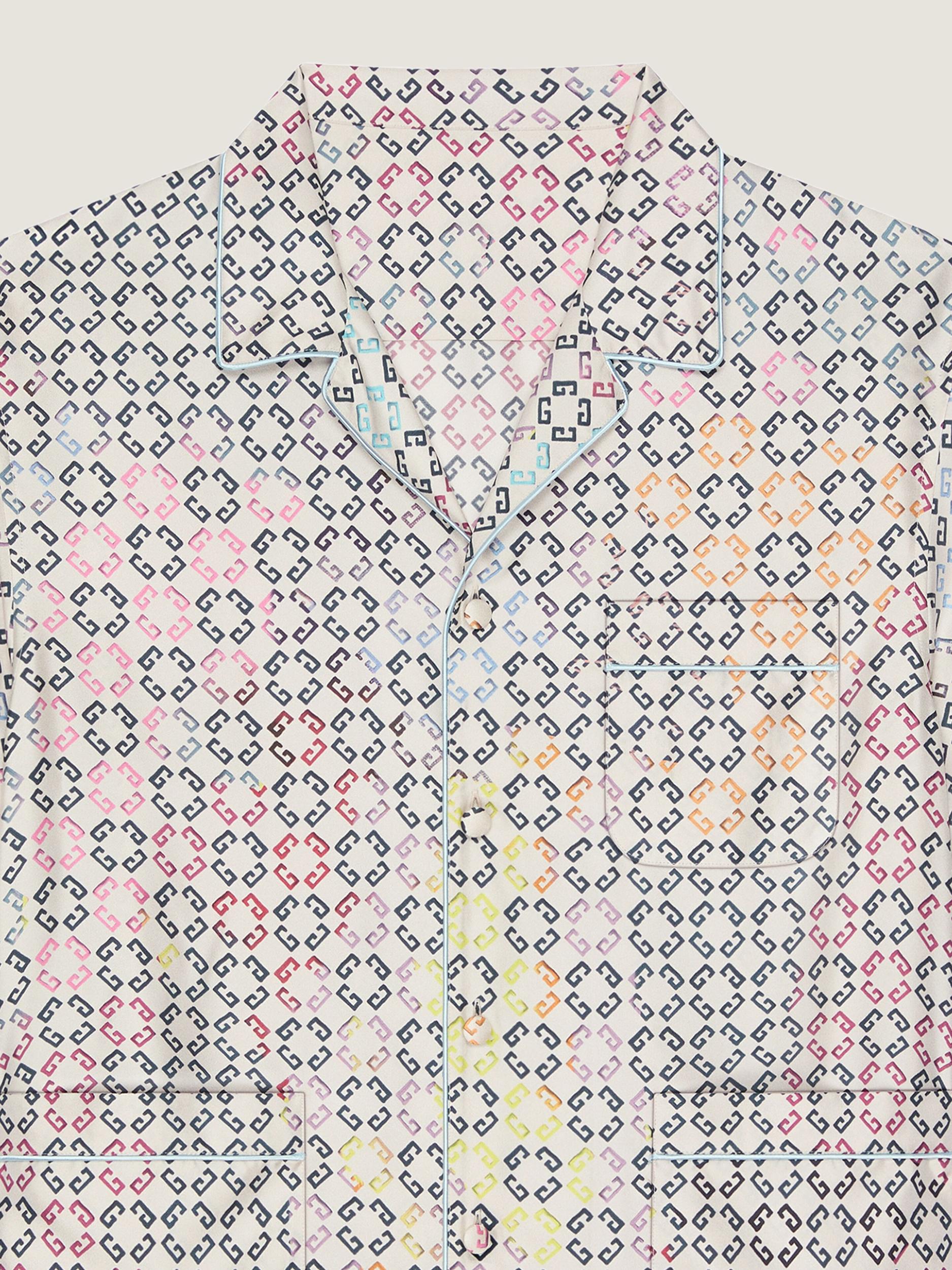 Multicolor pyjamas shirt in monogram 72 silk Product Image