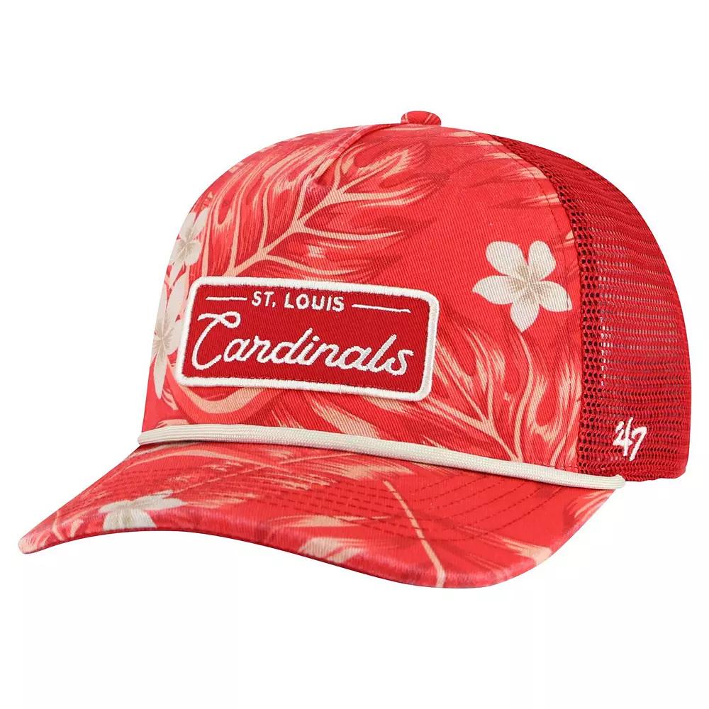 Men's '47 Red St. Louis Cardinals Tropicalia Trucker Hitch Adjustable Hat Product Image