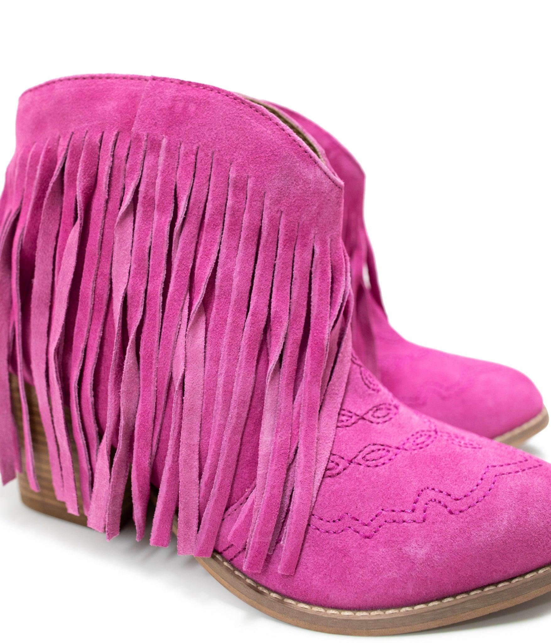 Amos Fringe Ankle Bootie in Blue Suede (Online Exclusive) Product Image