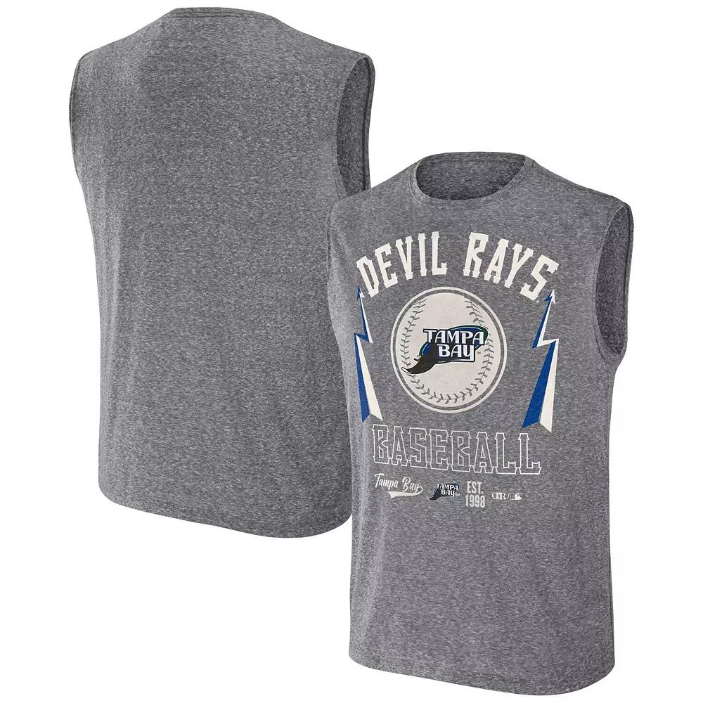 Men's Darius Rucker Collection by Fanatics Charcoal Tampa Bay Rays Relaxed-Fit Muscle Tank Top,  Product Image