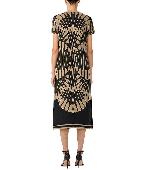 Trina Turk Sugarita Round Neck Short Sleeve Midi Dress Product Image