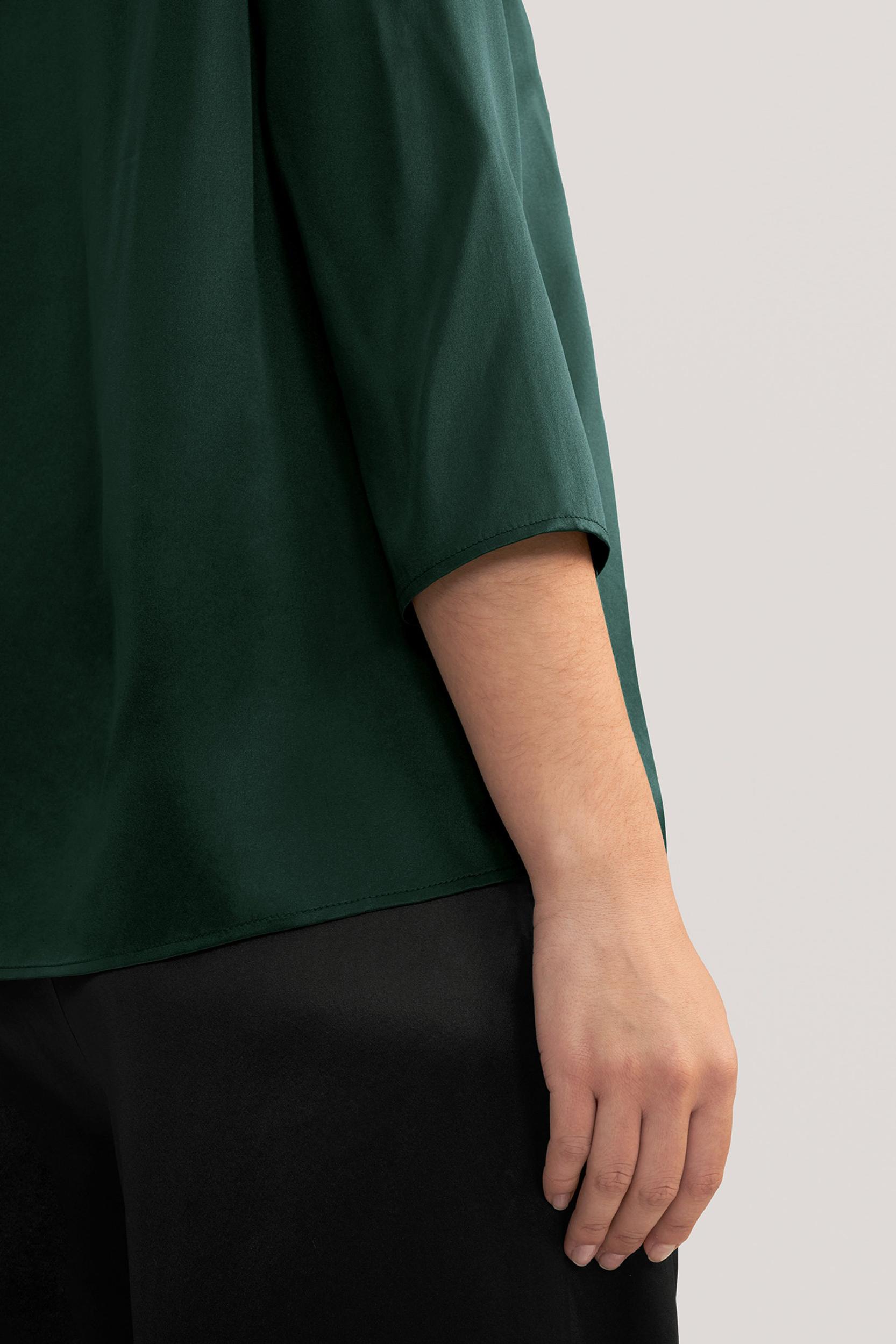 LILYSILK Casual Green Blouse | Silk Plain Business | 100 Mulberry Silk Shirt Women Soft Skin-Friendly Comfortable Product Image