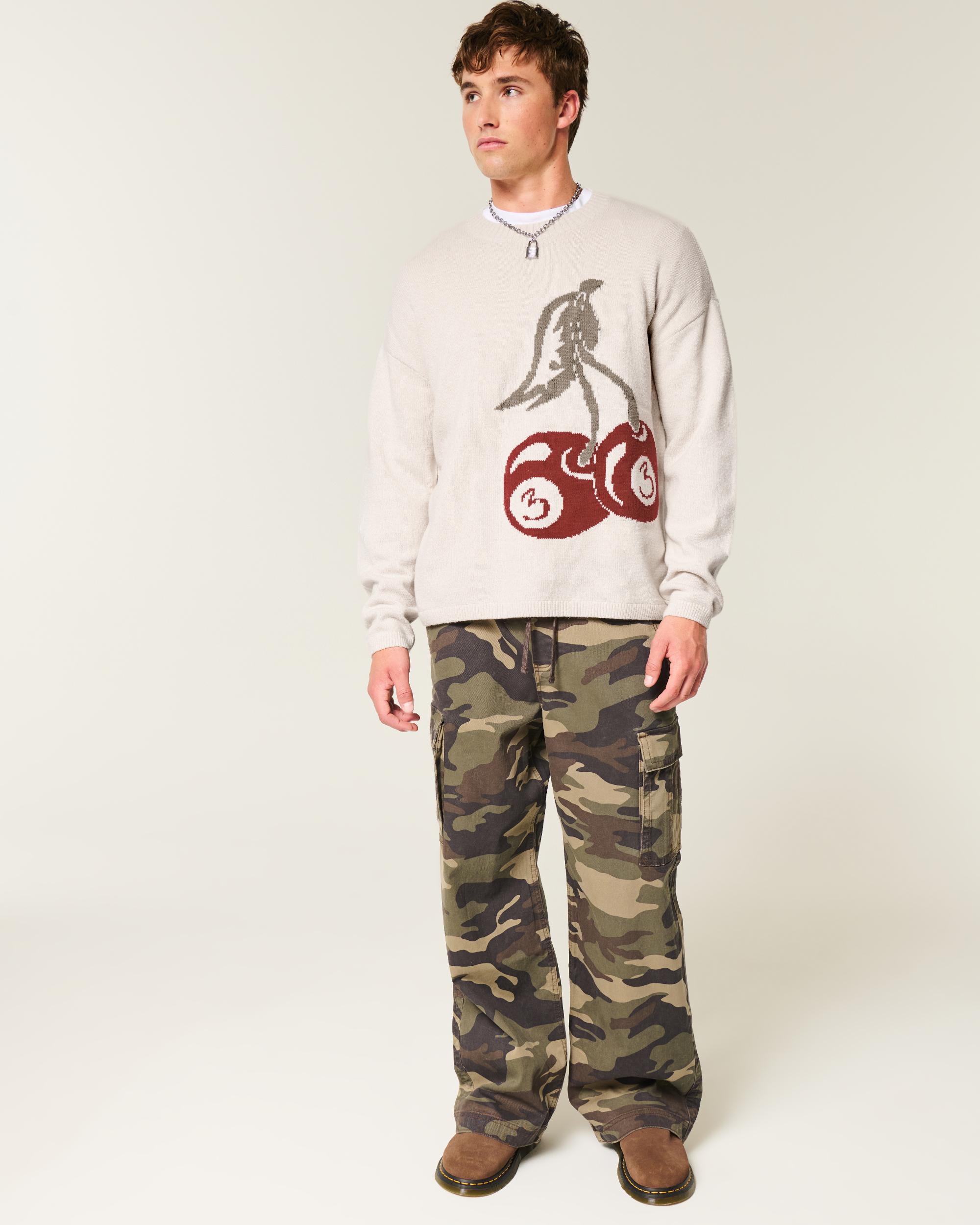 Boxy Cherry Graphic Crew Sweater Product Image