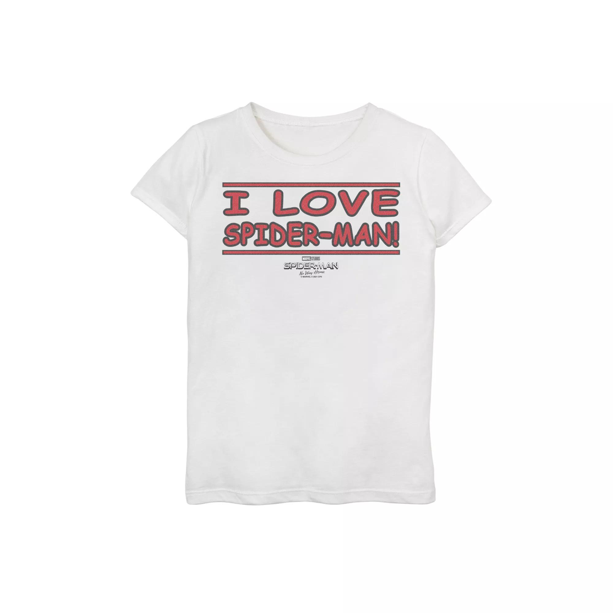 Girls 7-16 Marvel Spider-Man No Way Home I Love Spider-Man Banner Graphic Tee, Girl's,  Product Image
