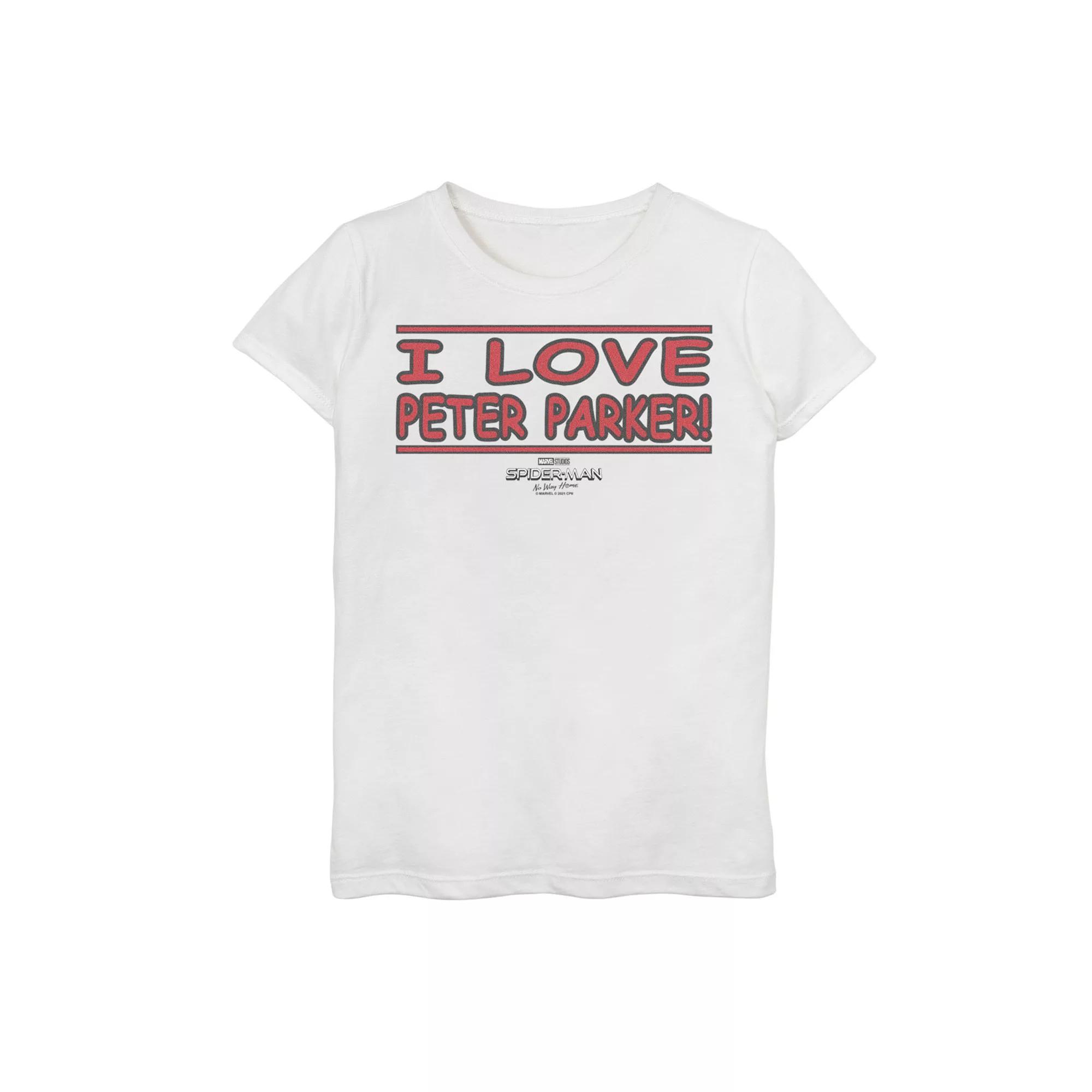 Girls 7-16 Marvel Spider-Man No Way Home I Love Peter Parker Banner Graphic Tee, Girl's,  Product Image