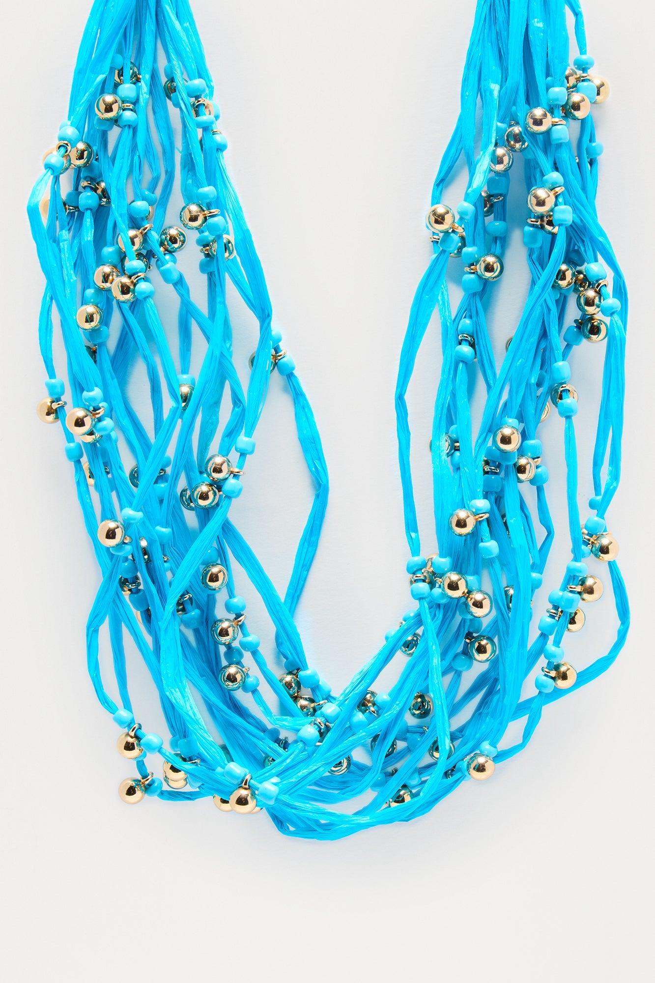 Tangled Up In You Layered Necklace - Blue Product Image