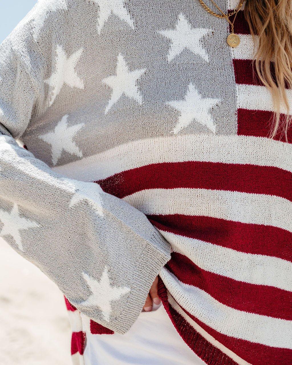 American Flag Pullover Sweater Product Image