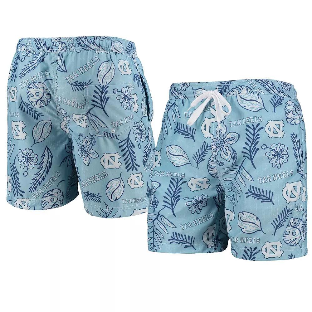 Mens Wes & Willy Carolina Blue North Carolina Tar Heels Vintage Floral Swim Trunks Product Image