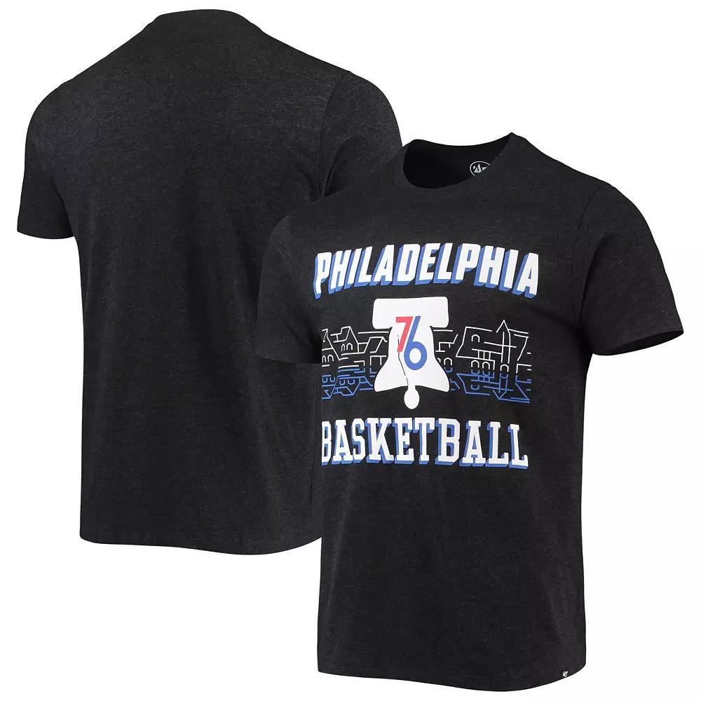 Men's '47 Black Philadelphia 76ers City Edition Club T-Shirt, Size: Small, 76r Charco Product Image