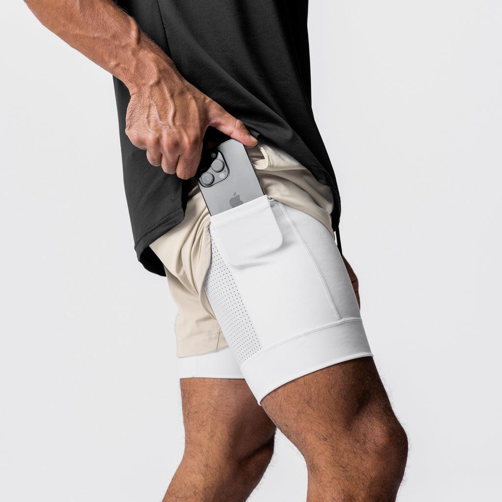 0622. Tetra-Lite® 5" Liner Short - Sand Smoke/White Product Image